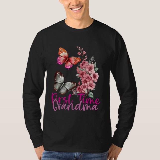 Camiseta First Time Grandma 2023 Mother s Day 2023 Butterfl (Frente)