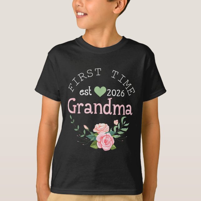Camiseta First Time Grandma Est 2026 New Grandmother 1st Ti (Frente)