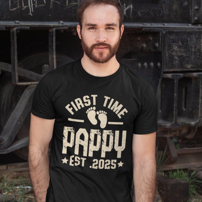 Camiseta First Time Pappy – New Dad Gift (Criador carregado)