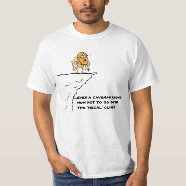 Camiseta Fiscal Cliff Caveman (Frente)