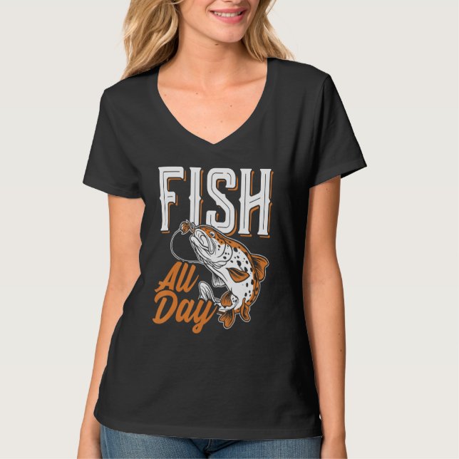 Camiseta Fish all day  Design for fishermen 1 (Frente)