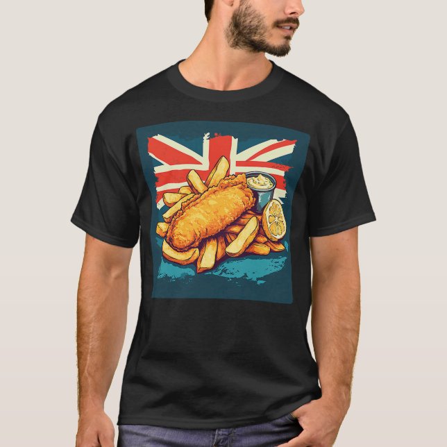 Camiseta Fish and Chips Lover Classic British Food (Frente)