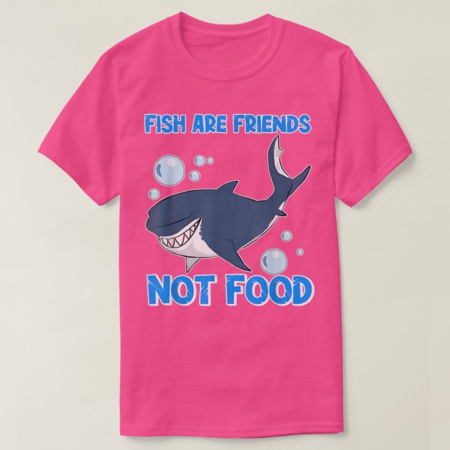 Camiseta Fish Are Friends Not Food Fishing Day Father's Day (Frente do Design)