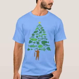 Camiseta Fish Christmas Tree Merry Fishmas Funny Christmas 