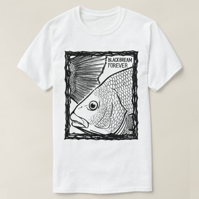 Camiseta Fish Forever EYES : BLACK BREAM (Frente do Design)