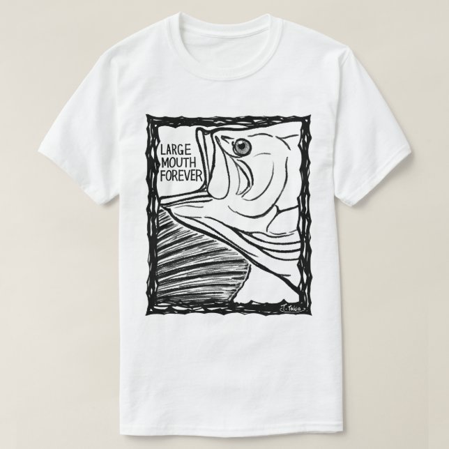 Camiseta Fish Forever EYES : LARGEMOUTH BASS (Frente do Design)