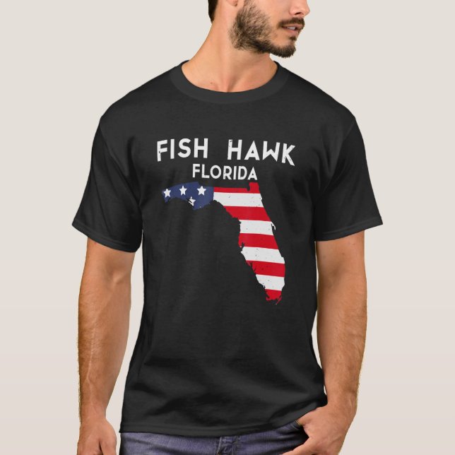 Camiseta Fish Hawk Florida EUA State America Viagem Floridi (Frente)