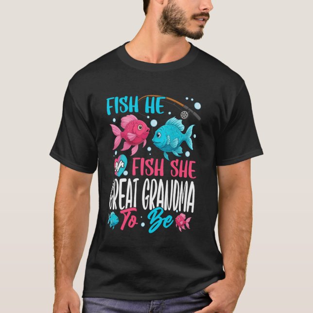 Camiseta Fish he or Fish she Gender Reveal Family Great Gra (Frente)