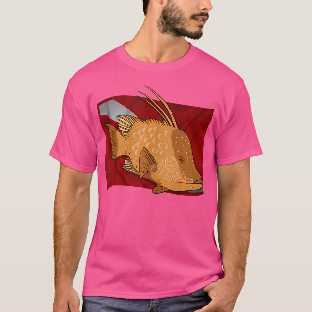 Camiseta Fish Hogfish Na Divisão De Bandeira Da Flórida (Frente)