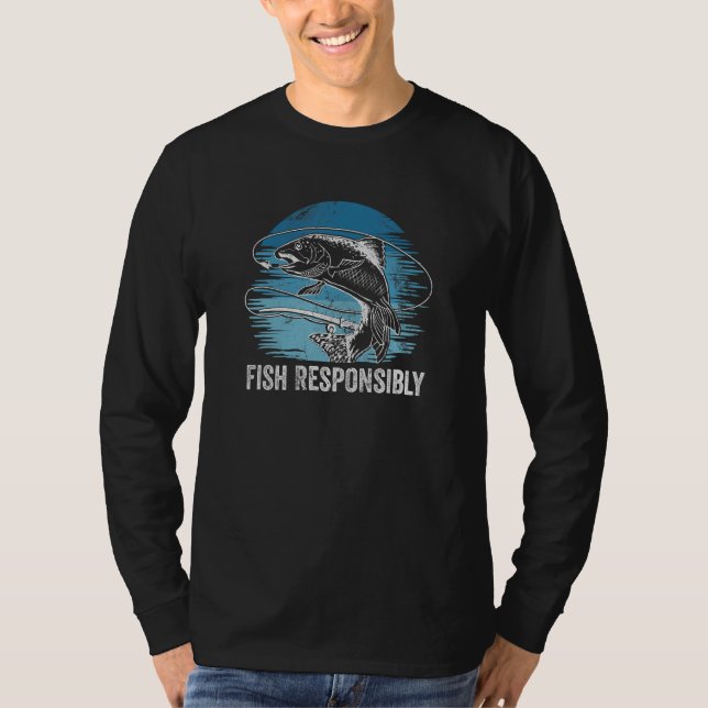 Camiseta Fish Responsibly Lifestyle Fishing Habits Fisherma (Frente)