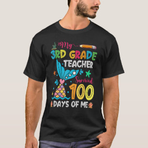 Camiseta Fish Tail 3rd Grade Teacher Survived 100 Days Of M
