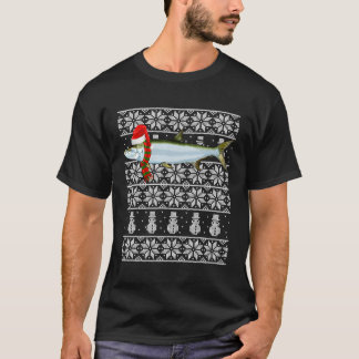 Camiseta Fish Xmas Santa Hat Tarpon no Natal Feio