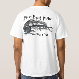 Camiseta Fishbones personalizados de Mahi do nome do barco