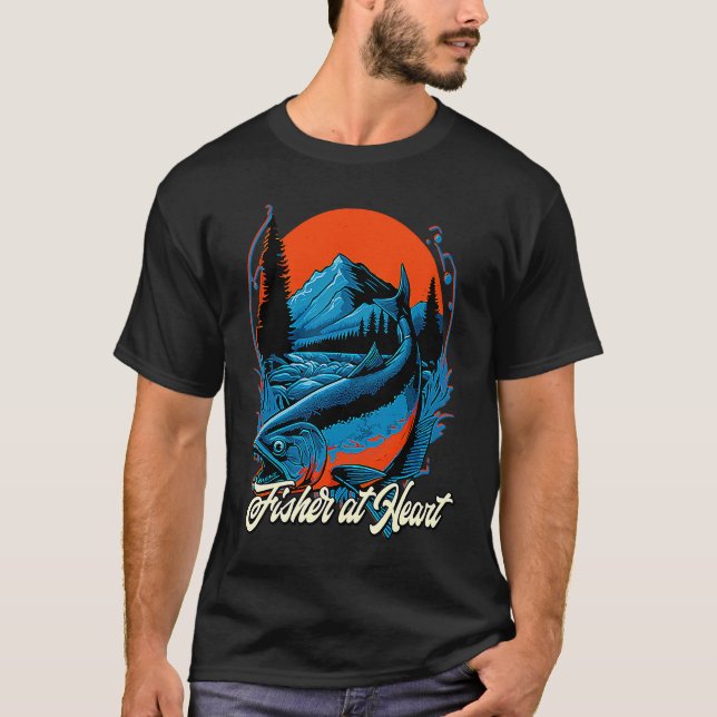 Camiseta Fisher at Heart Lifestyle Fishing Habits Fisherman (Frente)