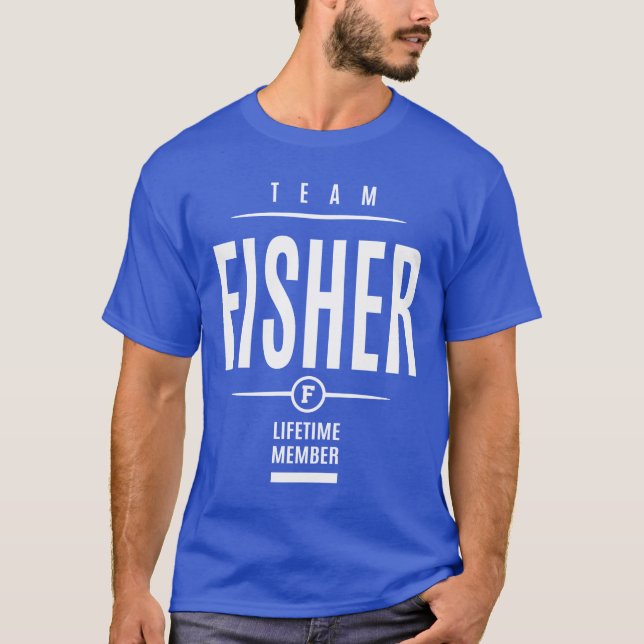 Camiseta Fisher Personalizado Nome Aniversário Presente (Frente)