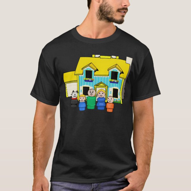 Camiseta Fisher Price Pequena Família De Pessoas Com Casca  (Frente)