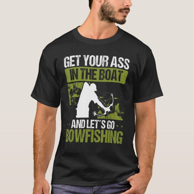 Camiseta Fisherman Airboat Bow Hunter Archer Lets go Bowfis (Frente)
