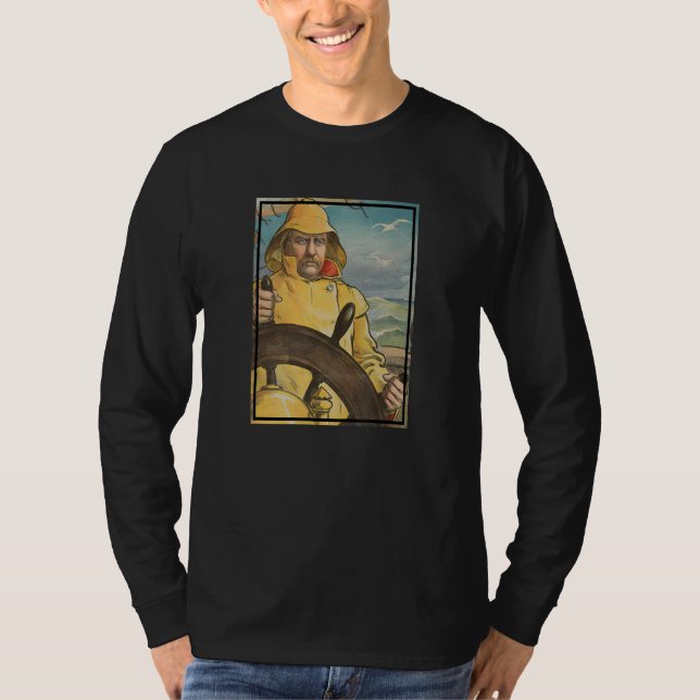 Camiseta Fisherman at The Helm Illustration 1902 (Frente)