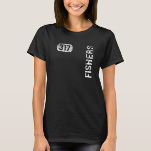 Camiseta Fishers Indiana 317 Código de Área Vintage Retro