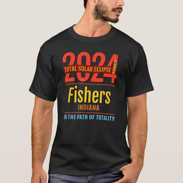 Camiseta Fishers Indiana EM Eclipse Solar Total 2024 4 (Frente)