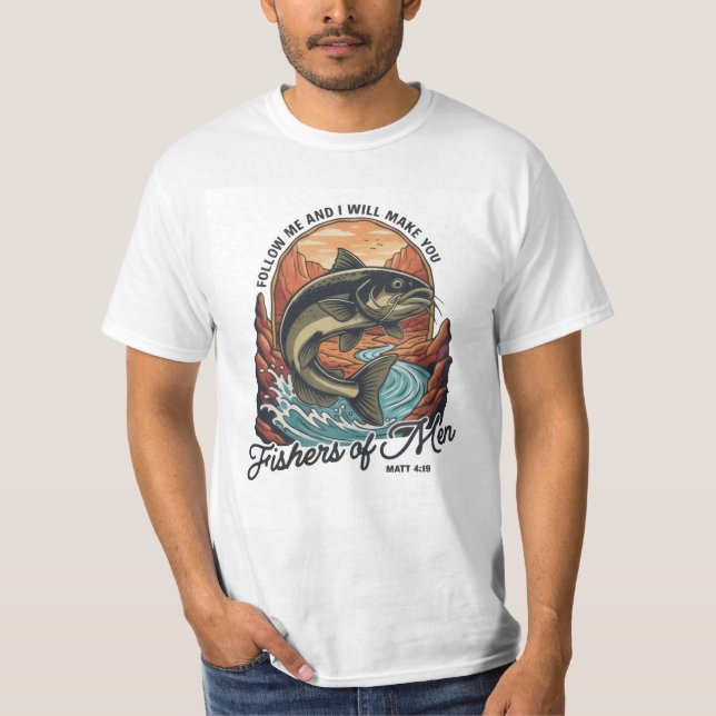 Camiseta Fishers of Men - Classic Fish Symbol T-Shirt (Frente)