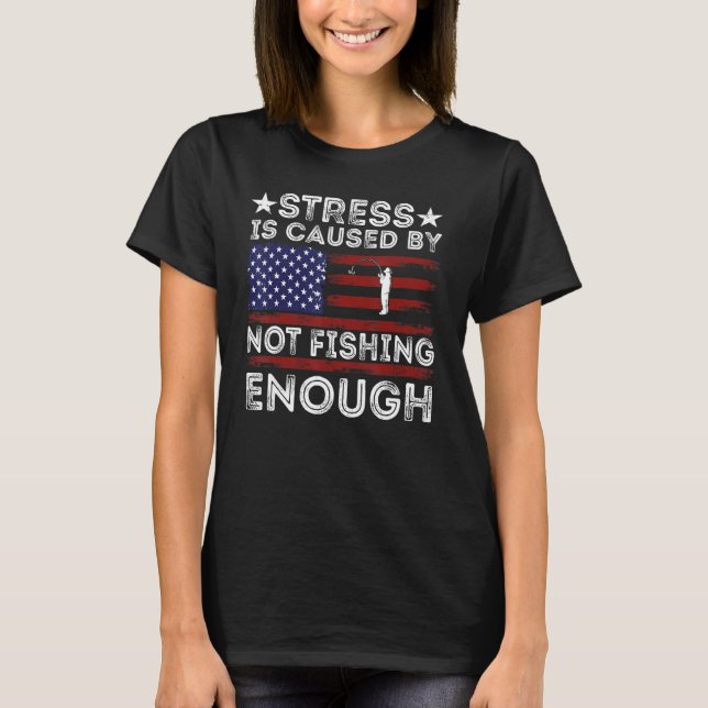 Camiseta Fishing 4th Of July Usa Flag Bass Fly Fishing (Frente)