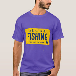 Camiseta Fishing Alaska License Plate