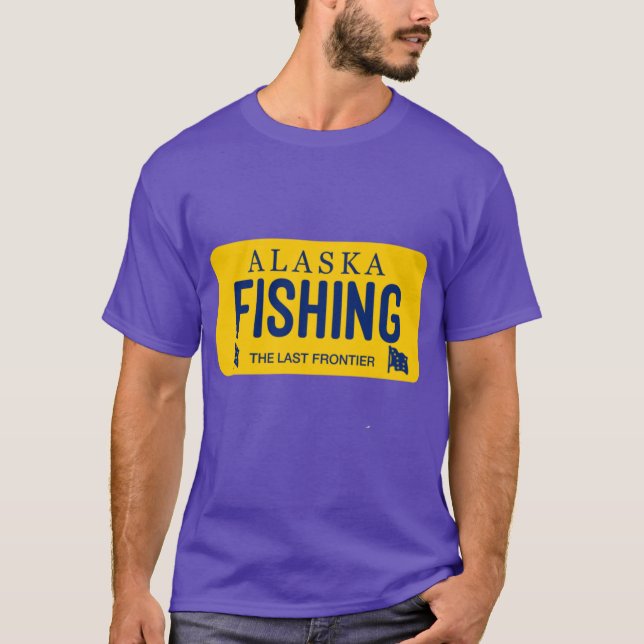 Camiseta Fishing Alaska License Plate (Frente)