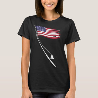 Camiseta Fishing  American Flag Fishing Rod