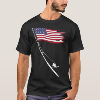 Camiseta Fishing  American Flag Fishing Rod
