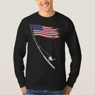Camiseta Fishing  American Flag Fishing Rod