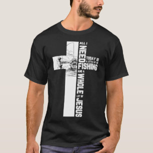 Camiseta Fishing Angler Cross Jesus Christian Quote Fisherm