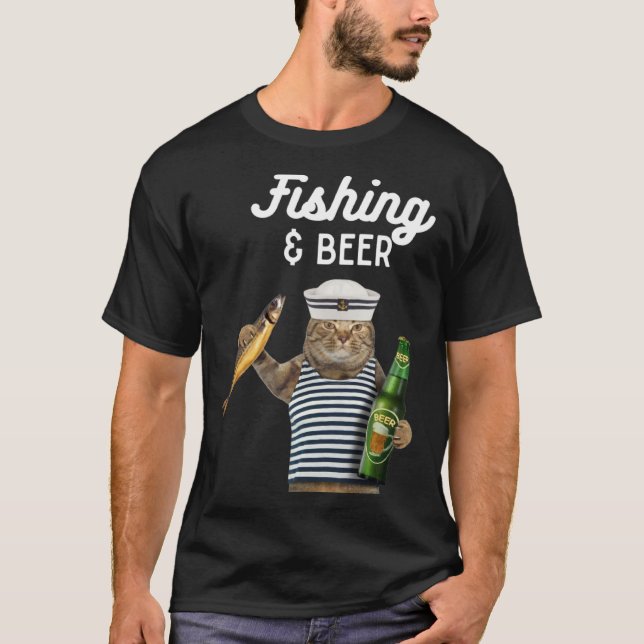 Camiseta Fishing & Beer  Cat (Frente)