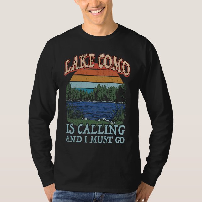 Camiseta Fishing Boating Camping Retro Lake Vacation Lake C (Frente)