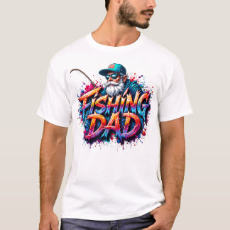 Camiseta Fishing Dad Fisherman Graffiti Quote 