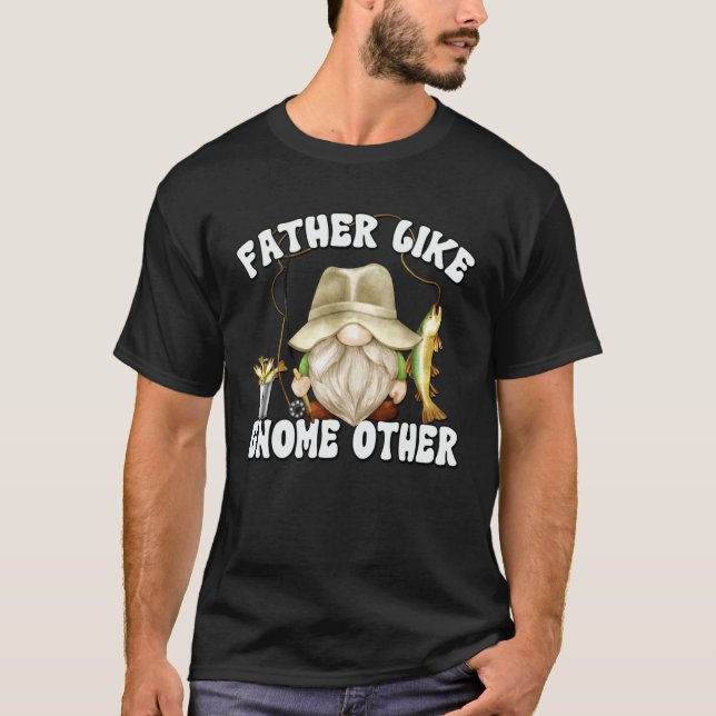 Camiseta Fishing  Grandpa Gnome Graphic For Fishing Dad (Frente)