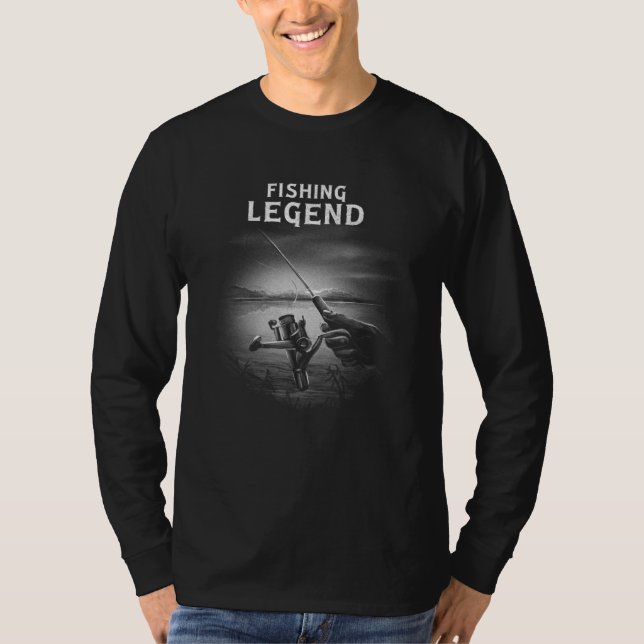 Camiseta Fishing Legend Fishing Monochrome Reel Fishermen (Frente)