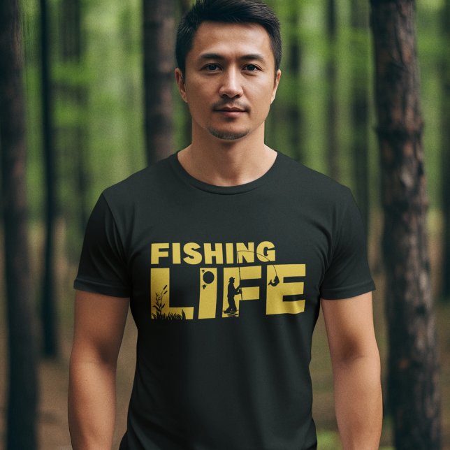Camiseta Fishing Life Funny Fishing (Criador carregado)