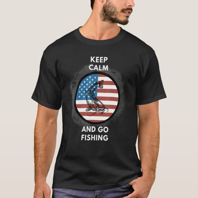 Camiseta Fishing Patriotic American flag (Frente)