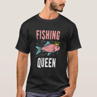 Camiseta Fishing Queen Angler Sportfishing Girls Women Pink