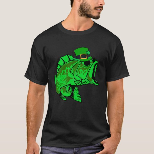 Camiseta Fishing St Patrick s Day Irish Lucky Fishing For M (Frente)