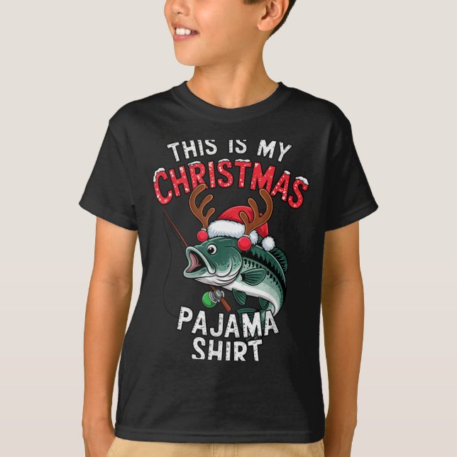Camiseta Fishing This Is My Christmas Pajama B Fish Santa H (Frente)