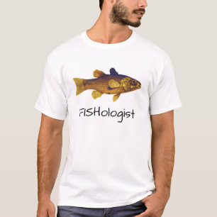 Camiseta Fishologist engraçado com ilustração dos peixes