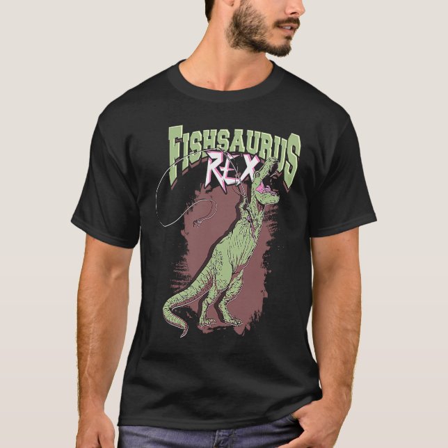 Camiseta Fishsaurus rex u2013 Pesca de truta Rex (Frente)