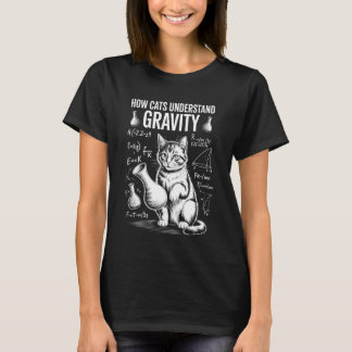 Camiseta Física do Gato Como os Gatos Entendem a Gravidade 