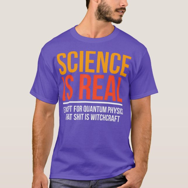 Camiseta Física Engraçada Dando Witchcraft para Física Quân (Frente)