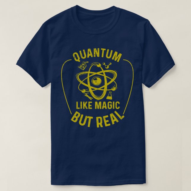 Camiseta Física quântica como mágica mas física engraçada r (Frente do Design)