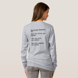Camiseta Física Quântica: Pescoço da Tripulação de Longa Di