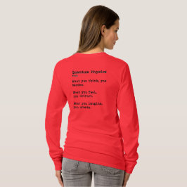 Camiseta Física Quântica: Pescoço da Tripulação de Longa Di