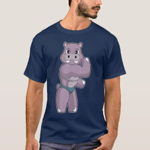 Camiseta Fisiculturismo de Hipopótamo Esportes de Fisicultu